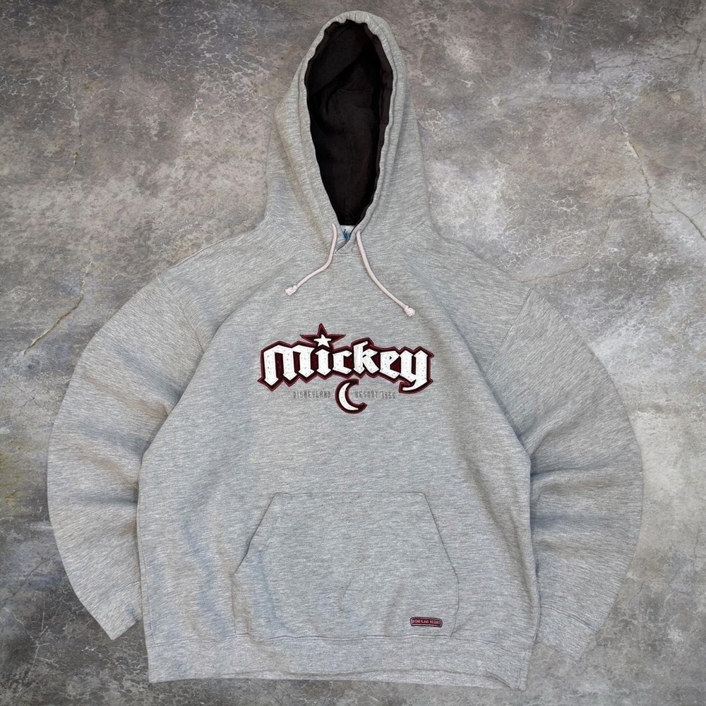 Vintage Disneyland Resort Mickey Mouse Boxy Fit Hoodie Men's Large Grunge Y2K